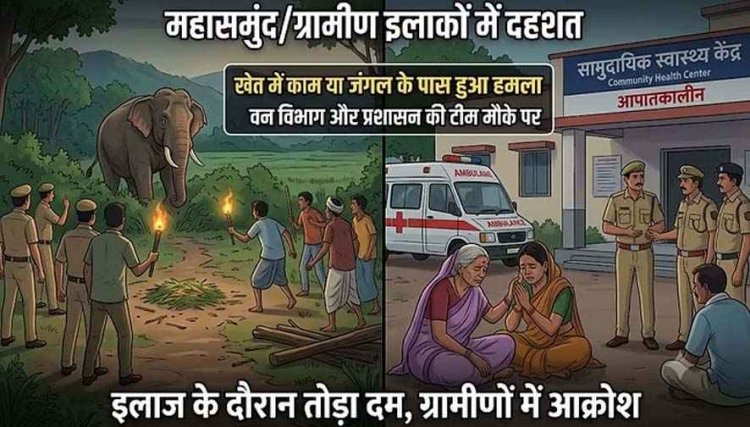 हाथी ने महिला पर किया जानलेवा हमला, इलाज के दौरान तोड़ा दम, इलाके में दहशत का माहौल, ग्रामीणों में आक्रोश, वन विभाग ने जारी किया एलर्ट